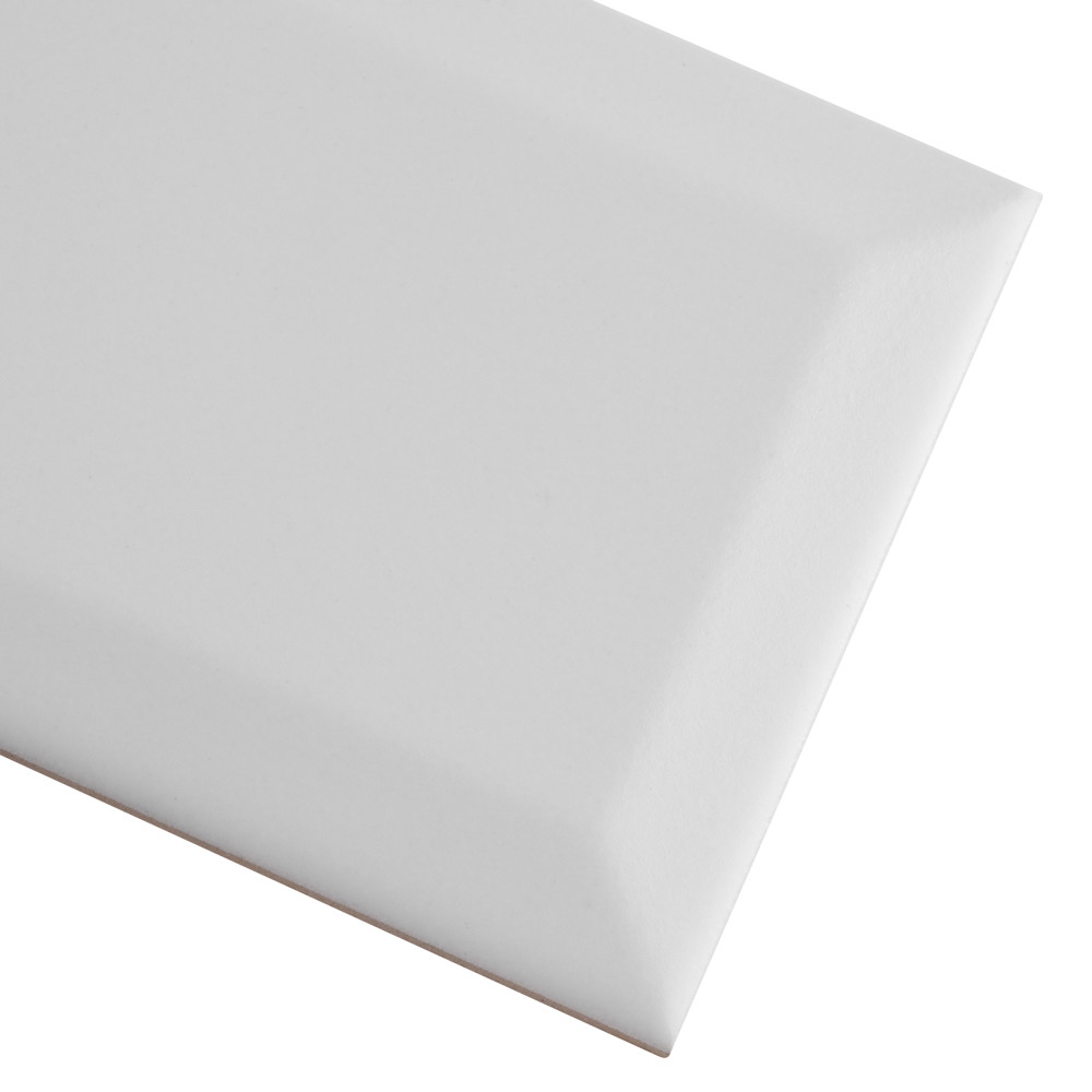 Crown Heights Beveled Matte White 3 in. x 6 in. Ceramic Wall Tile