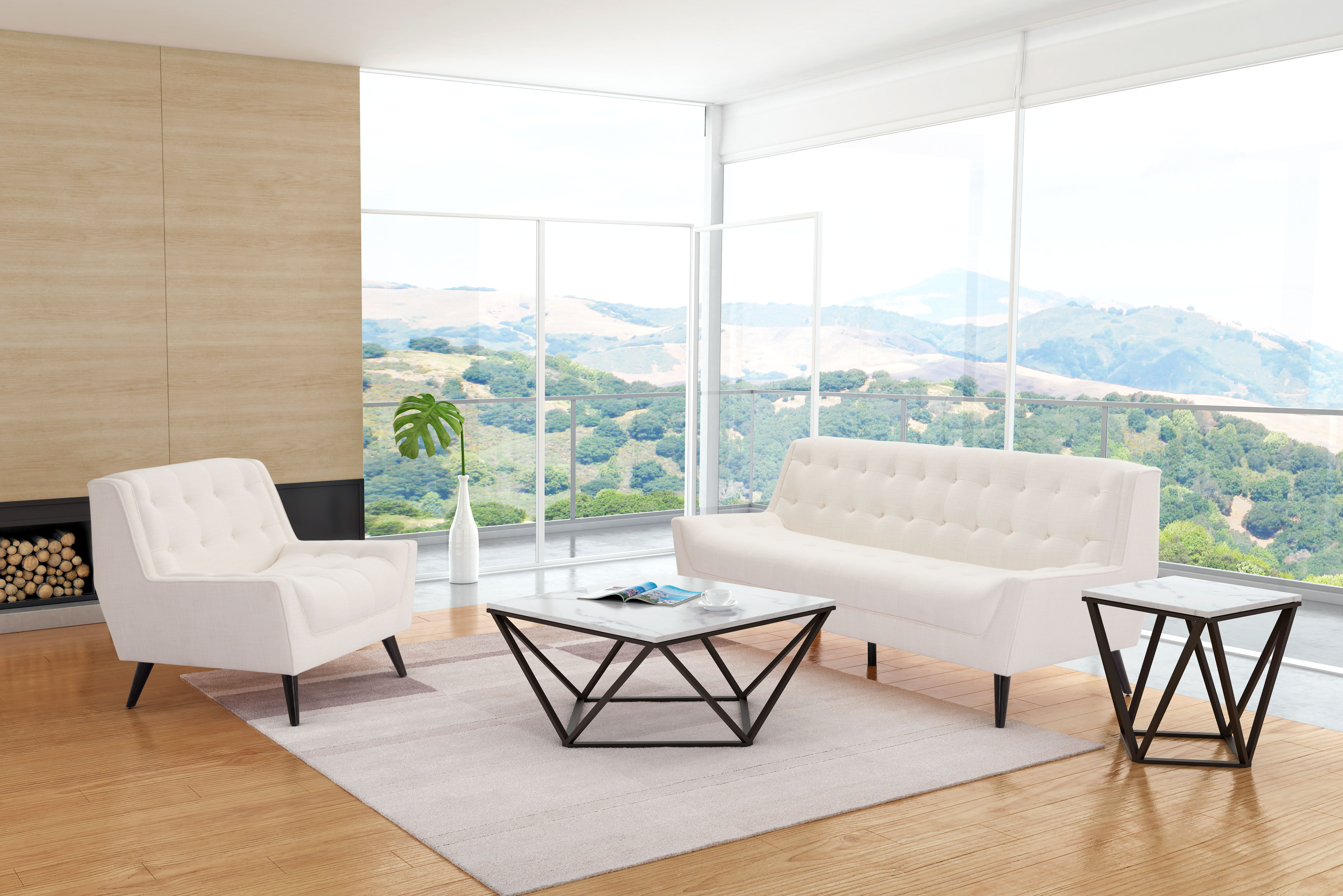Tintern Coffee Table White & Antique Bronze product image
