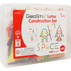 GeoStix Letter Construction Set - 200 Connecting Sticks - 50 Activities