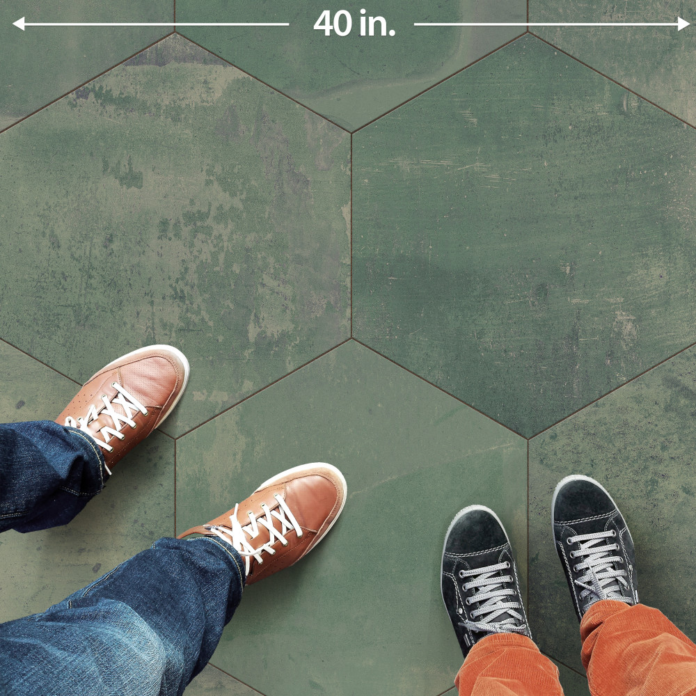 Argillos Hex Aquamarine 20-1/2 in. x 23-5/8 in. Porcelain Floor and Wall Tile