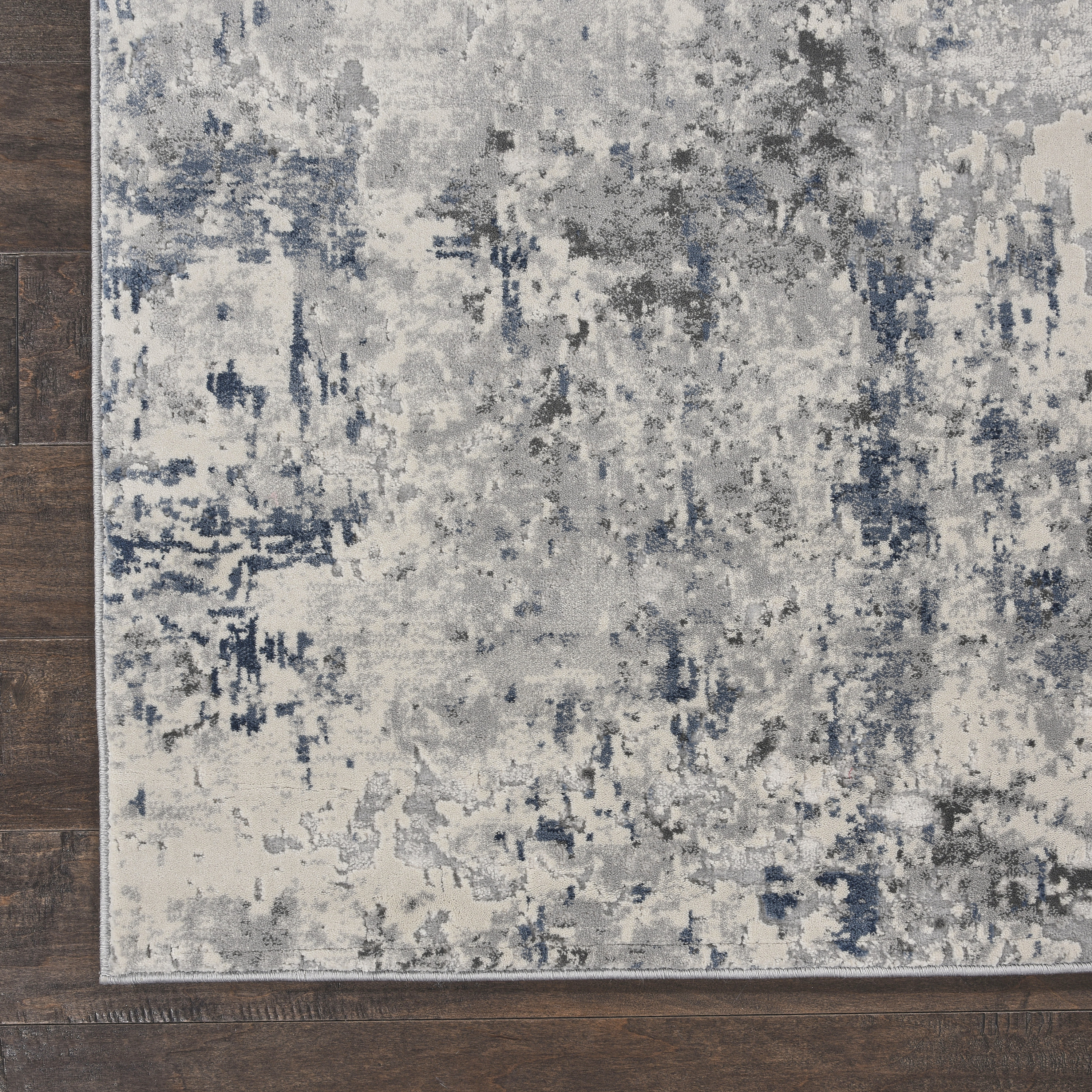 Nourison Rustic Textures 7'10" x 10'6" Ivory Grey Blue Modern Indoor Rug
