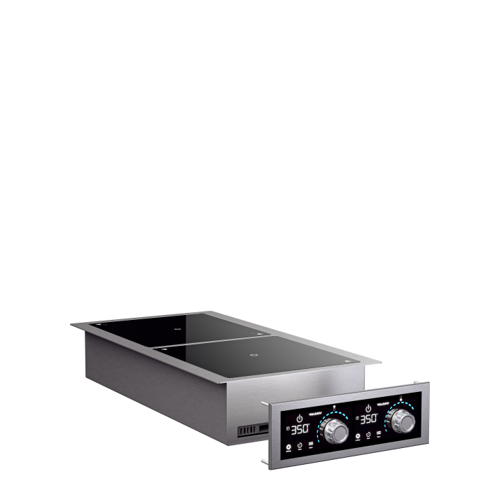 208- to 240-volt 2,900-watt two-hob drop-in induction range with programs