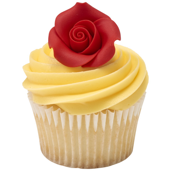 Red 1.5" Rose - Red 3 Free SugarSoft® Premium Edible Decorations