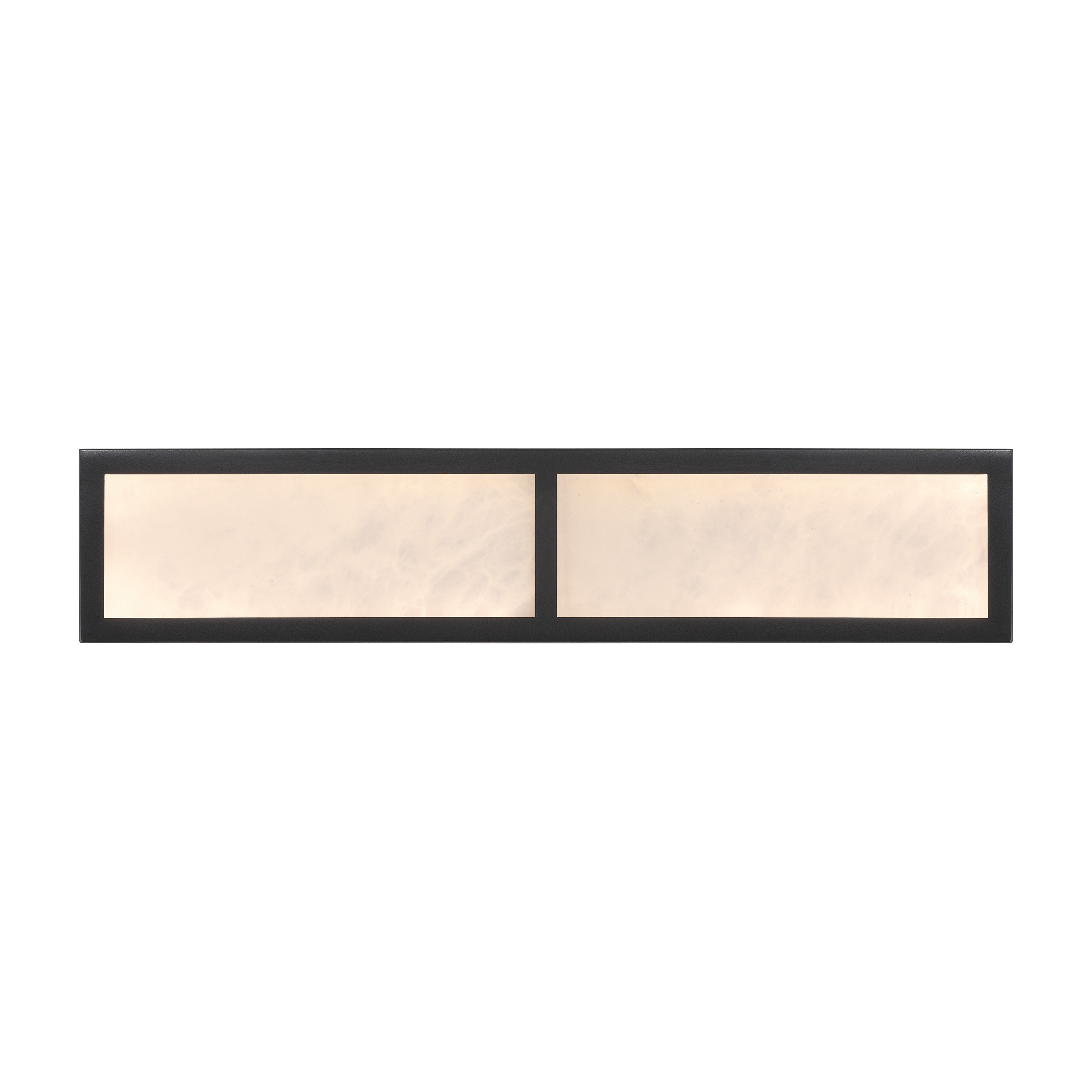 The Stiles 24" vanity light combines sleek modern design with warm, functional illumination. Its Sand Coal Black finish and alabaster stone shade create sophisticated contrast while delivering 2700 lumens of high-CRI LED light. - alternate view