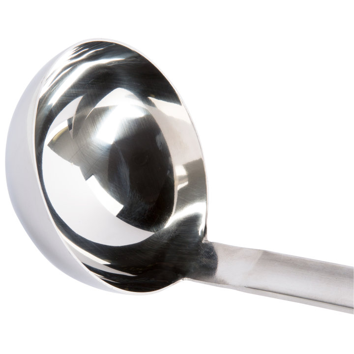 4-ounce stainless steel ladle with black Ergo Grip™ Kool-Touch® handle