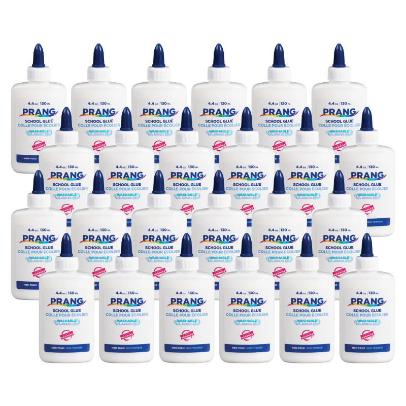 Glue Washable Liquid White School Glue - 4.4 oz, White, Pack of 24
