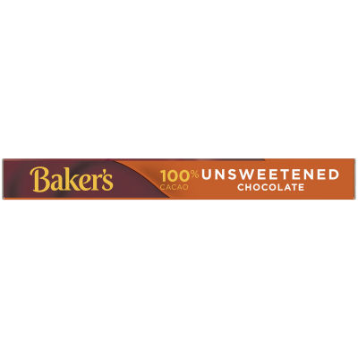 Baker's Unsweetened Chocolate Premium Baking Bar 100% Cacao, 4 oz Box