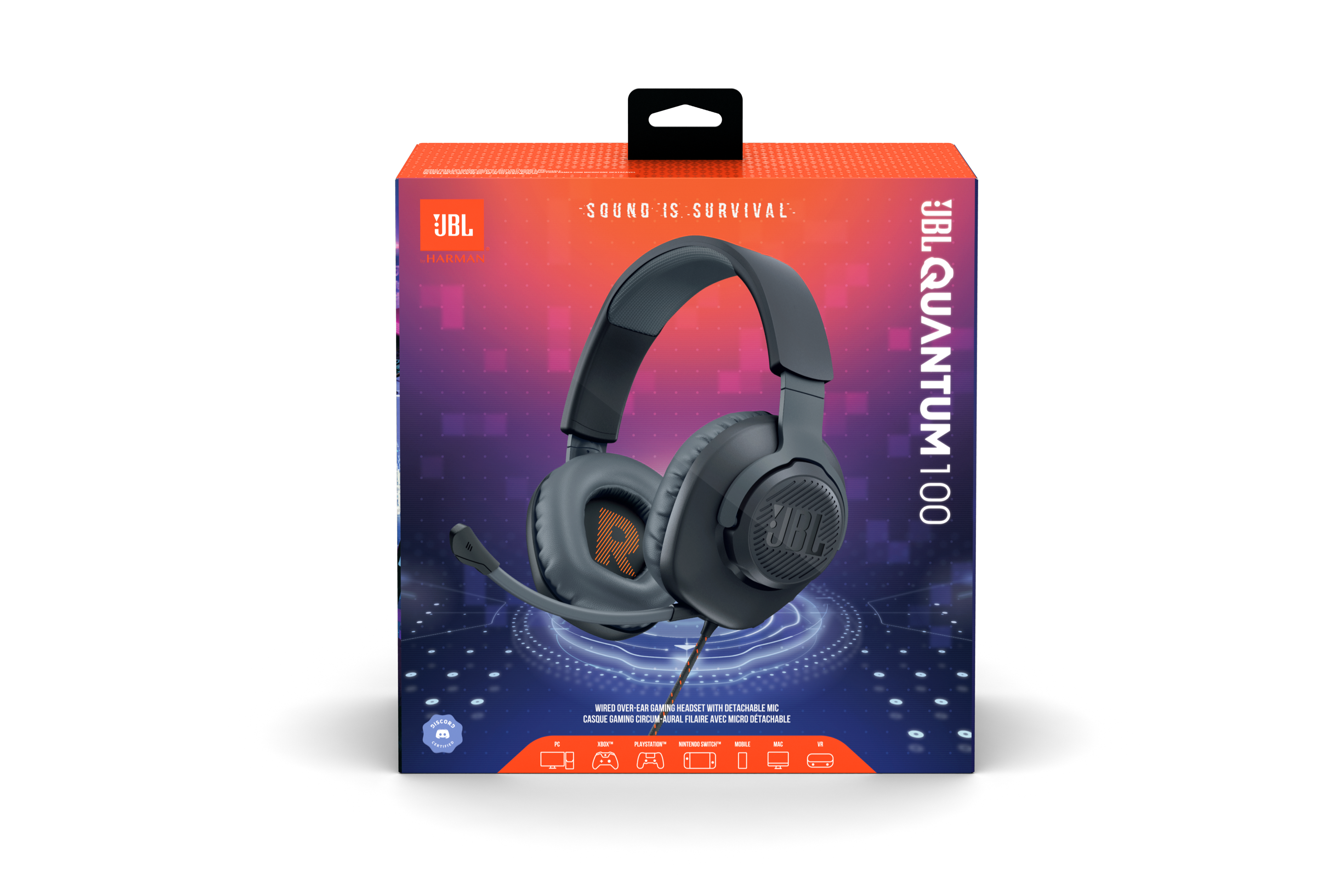 JBL Quantum 100, Kabelgebundenes Over-Ear Gaming Headset mit Klappmikrofon - Bild 2 von 22