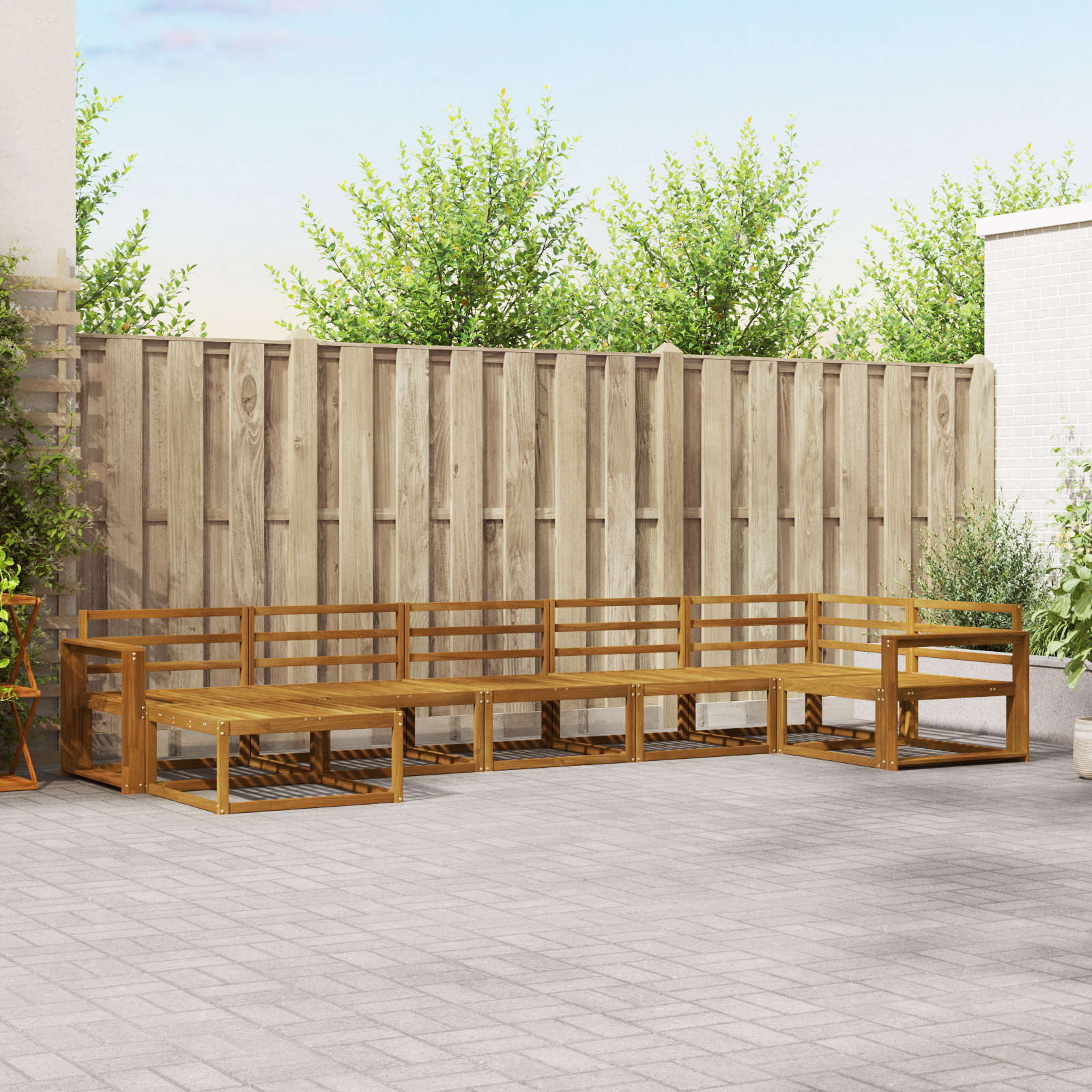 vidaXL Outdoor-Sofagarnitur 7 pcs Natur Massivholz Akazie – Bild 2