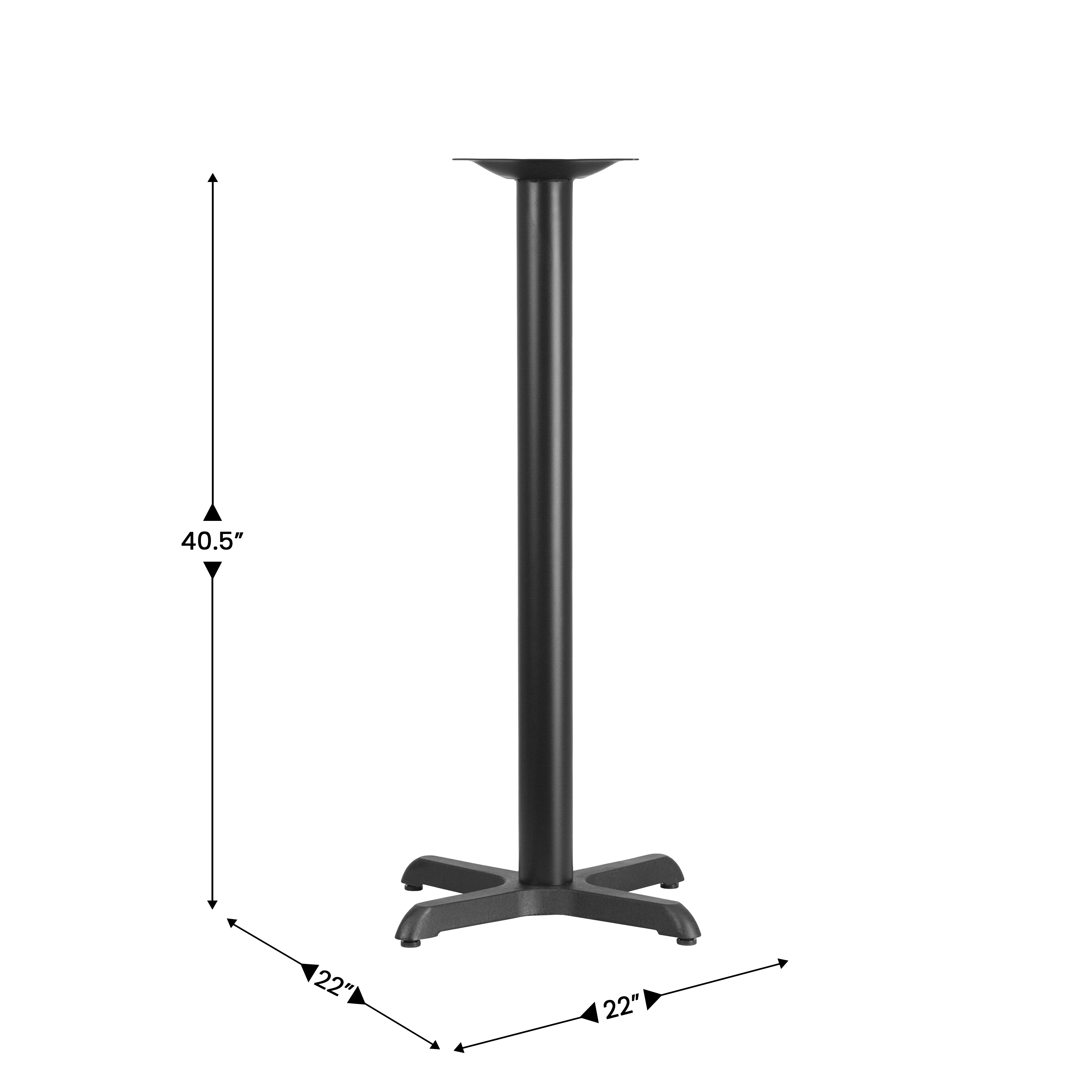 Mesa de barra de hierro fundido de 22"" x 22"" base X - Imagen 3 de 3