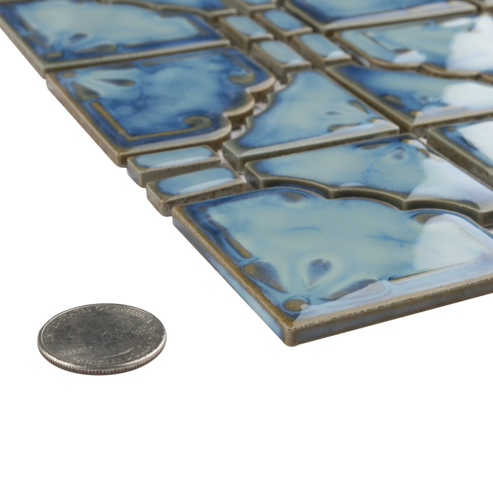 Hudson Moonbeam Marine 11-7/8 in. x 11-7/8 in. Porcelain Mosaic Tile