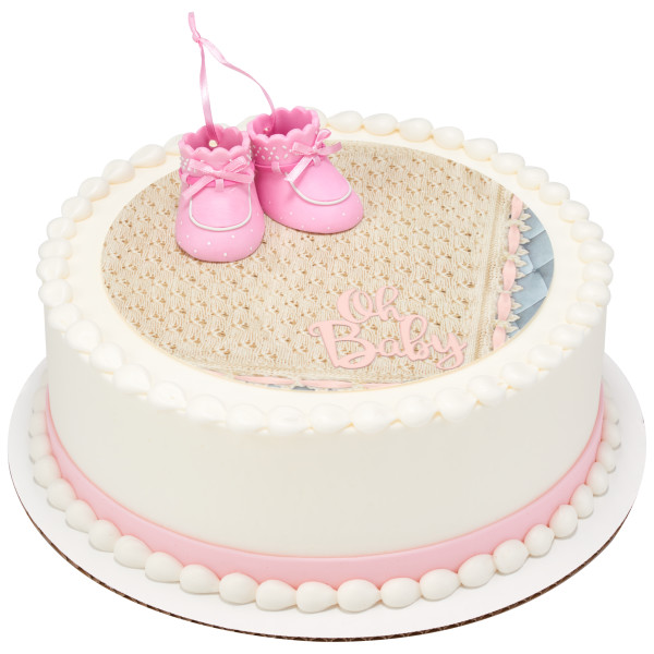 Pink Baby Booties PhotoCake® Edible Image® DecoSet® Background
