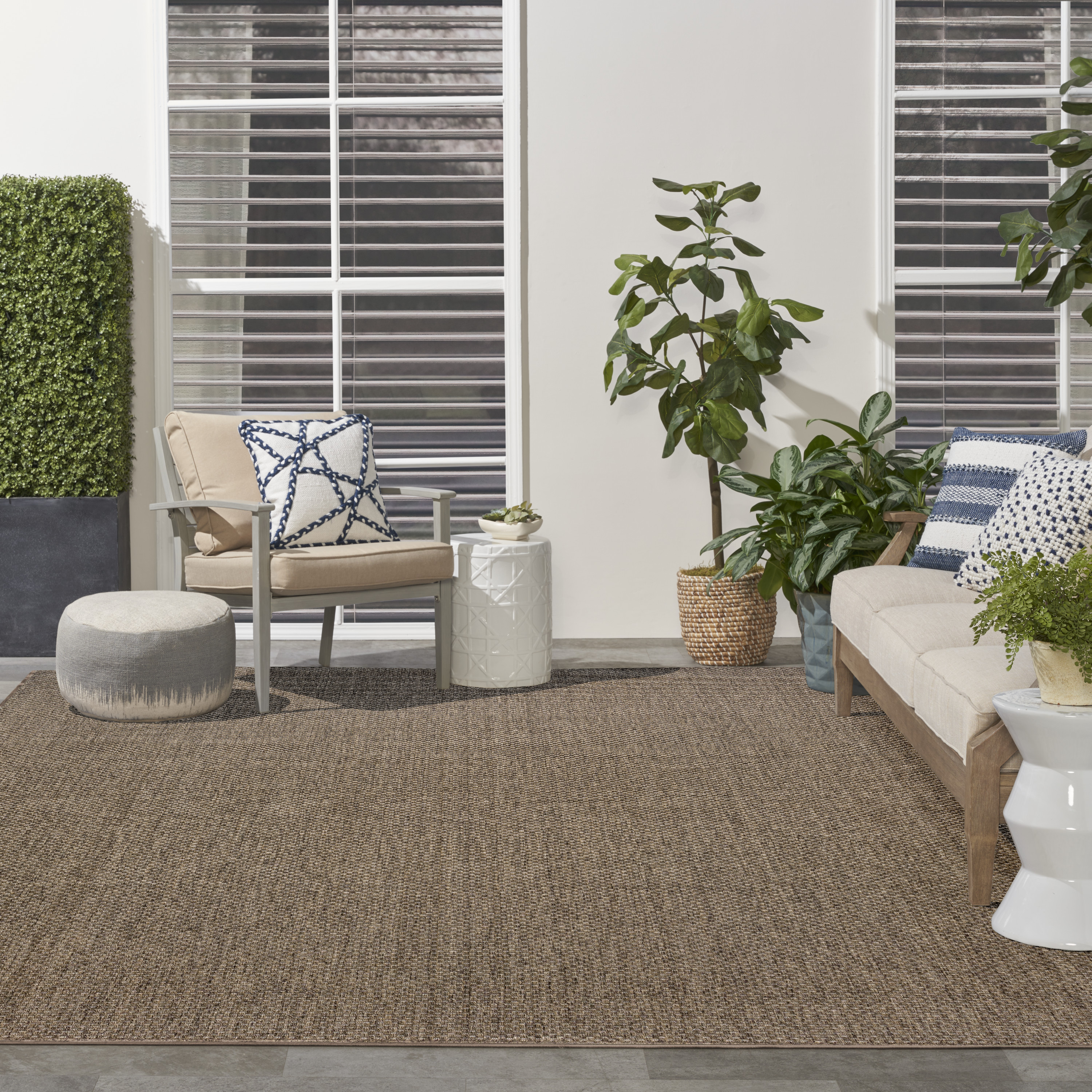Nourison Tulum 10' x 14' Brown Outdoor Rug