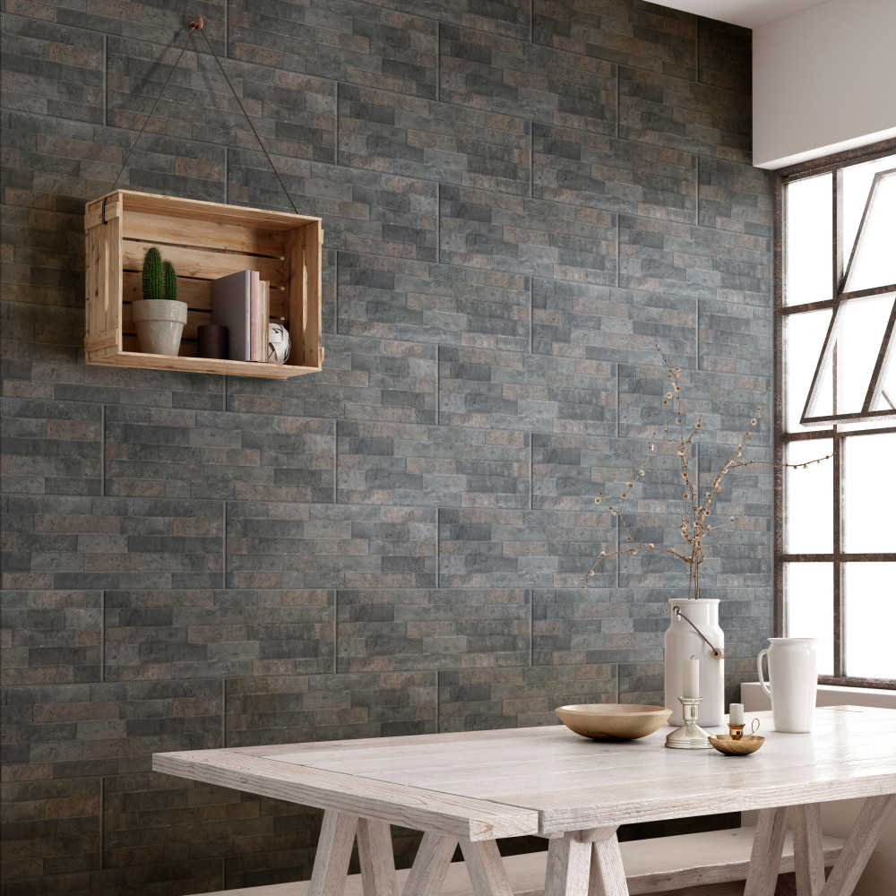 Irazu Antracita 7-7/8 in. x 23-1/2 in. Porcelain Wall Tile