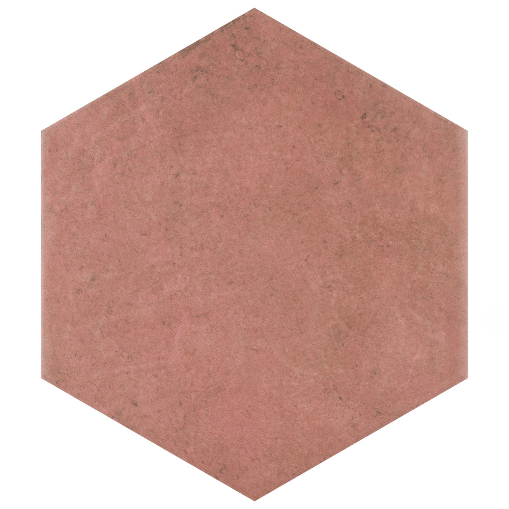 Heritage Hex Wine 7 in. x 8 in. Porcelain Floor and Wall Tile