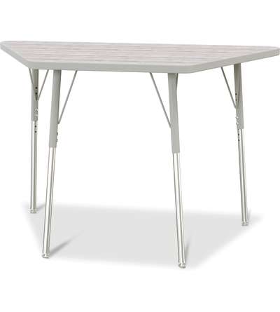 Berries® Trapezoid Activity Table - 24" X 48", A-height - Driftwood Gray/Gray/Gray