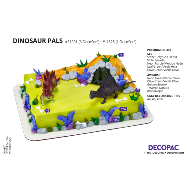 Dinosaur Pals Cake Decorating Instruction Card
