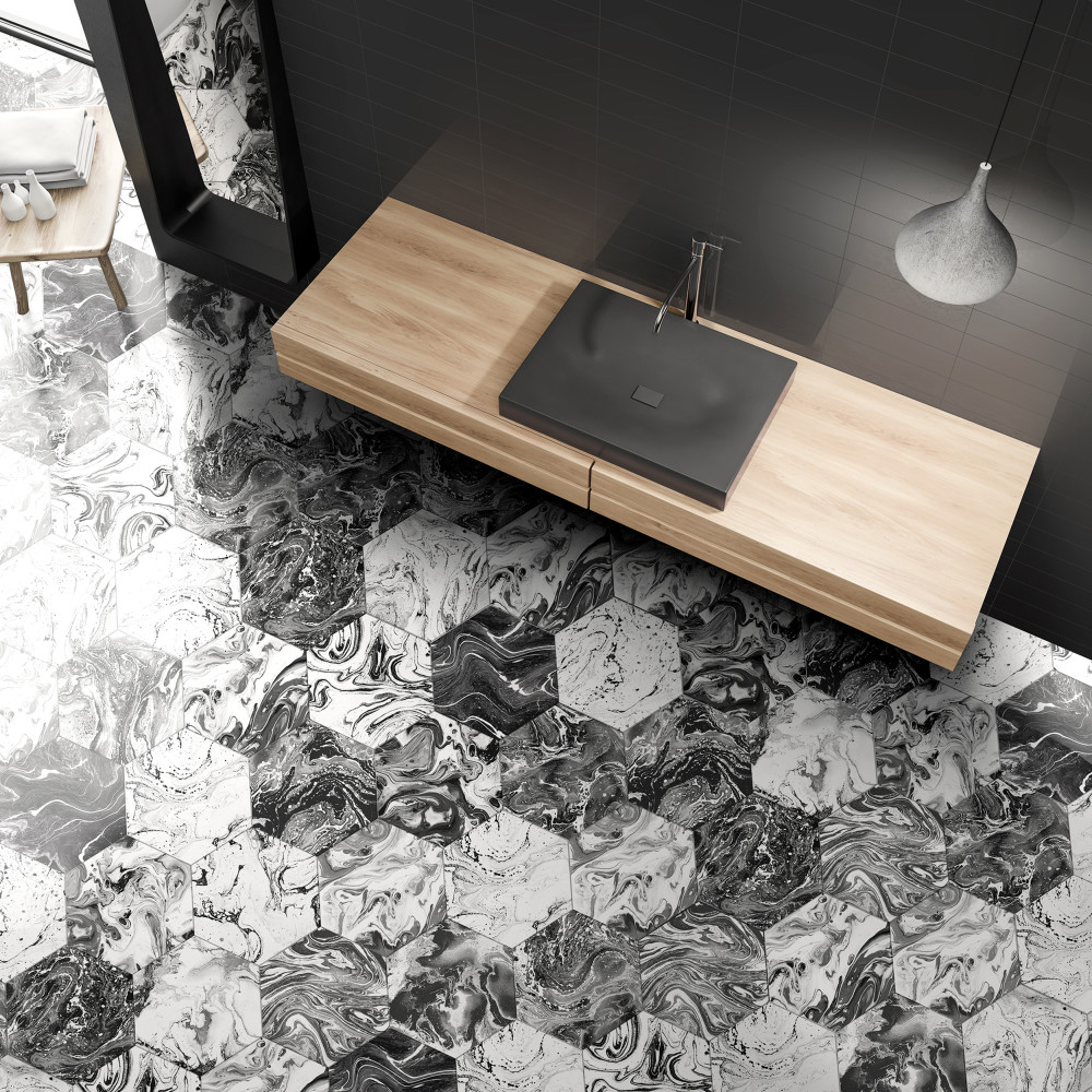 Ebru Hex 9-1/8 in. x 10-1/2 in. Porcelain Floor and Wall Tile