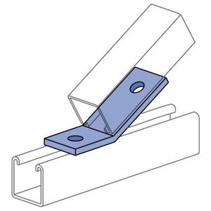 P2101 Series, Angular Fitting, Steel, Hot-Dipped Galvanized, 2-Hole, 9/16 in. Dia. Hole, 1-5/8 in. W