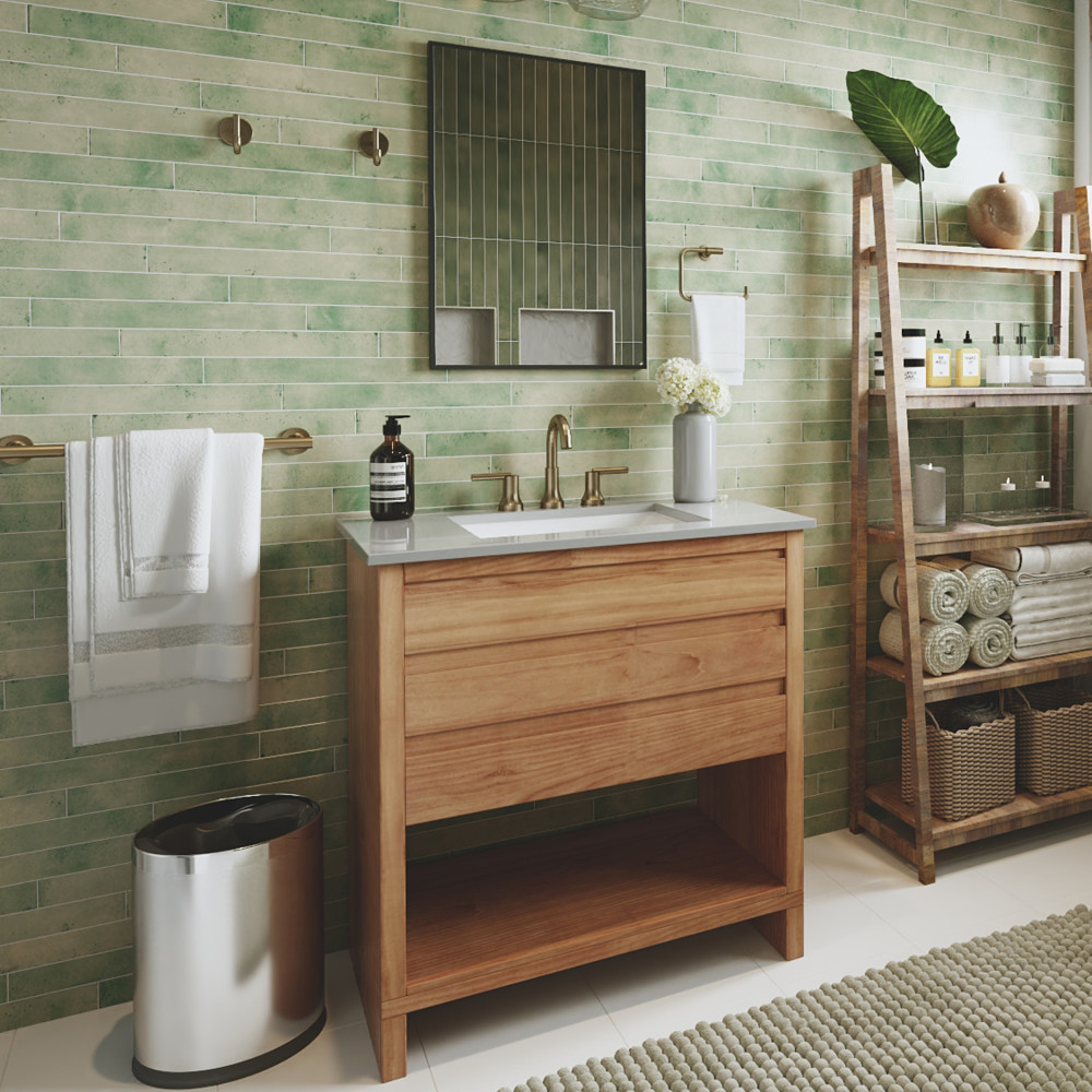 Phoenix Aquamarine 1-7/8 in. x 17-3/4 in. Porcelain Floor and Wall Tile