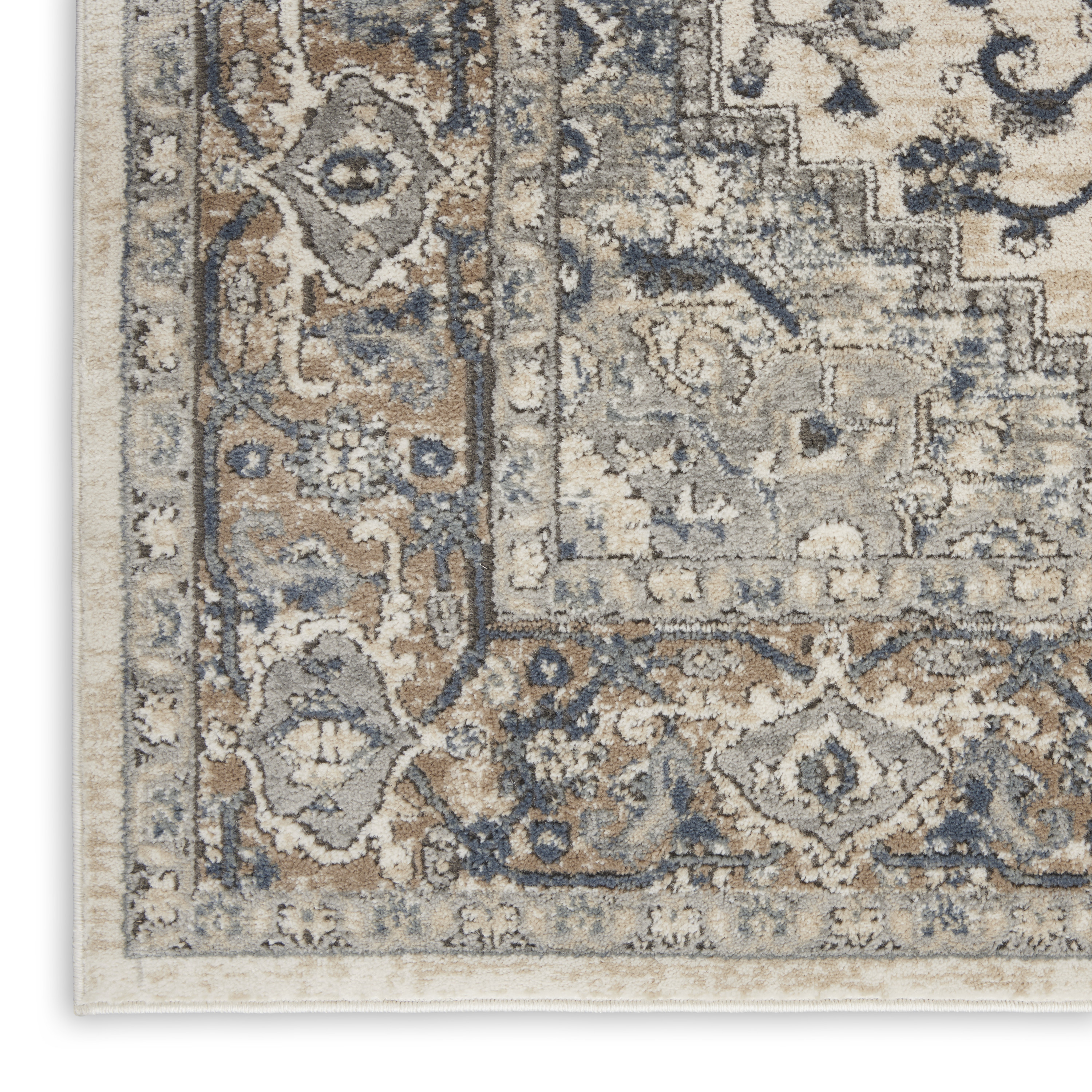 Nourison Quarry 3' x 5' Ivory Grey Farmhouse Indoor Rug