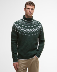 Maglione Hewton con collo alto con risvolto e motivo Fair Isle Forest