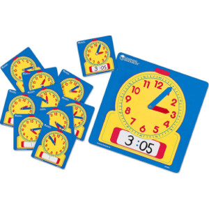Juego de relojes para escribir y borrar, 1 reloj de demostración, 24 relojes para estudiantes