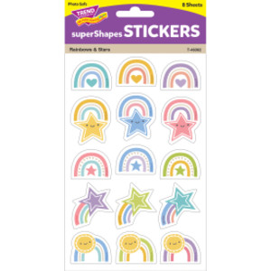 Rainbows & Stars Large superShapes Stickers, 120 Count
