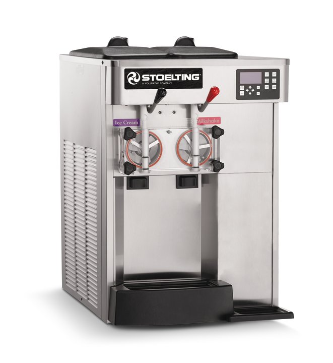 208- to 240-volt single-phase air-cooled gravity-fed twin-twist soft serve floor machine