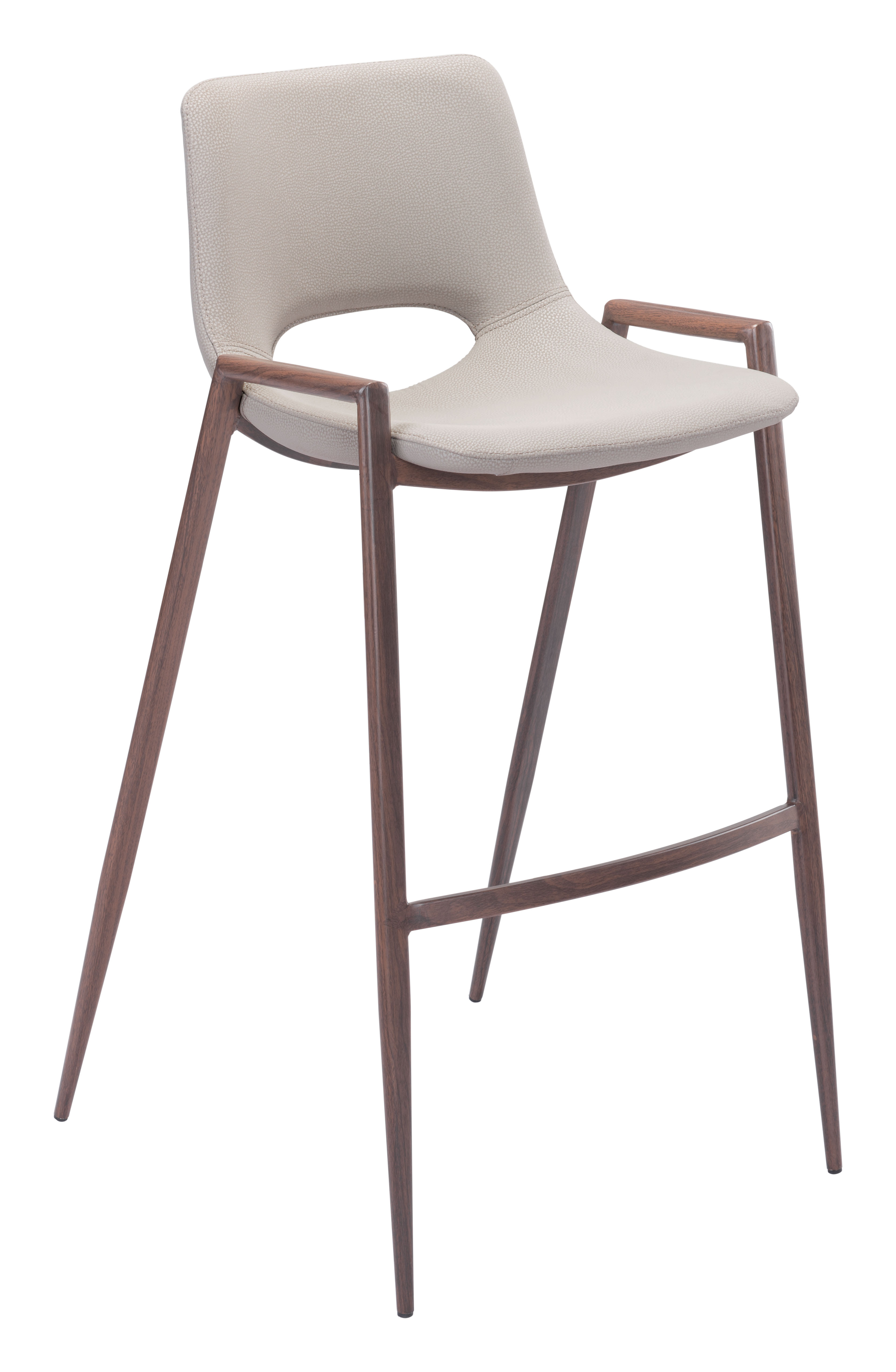 Desi Barstool (Set of 2) Beige & Walnut product image