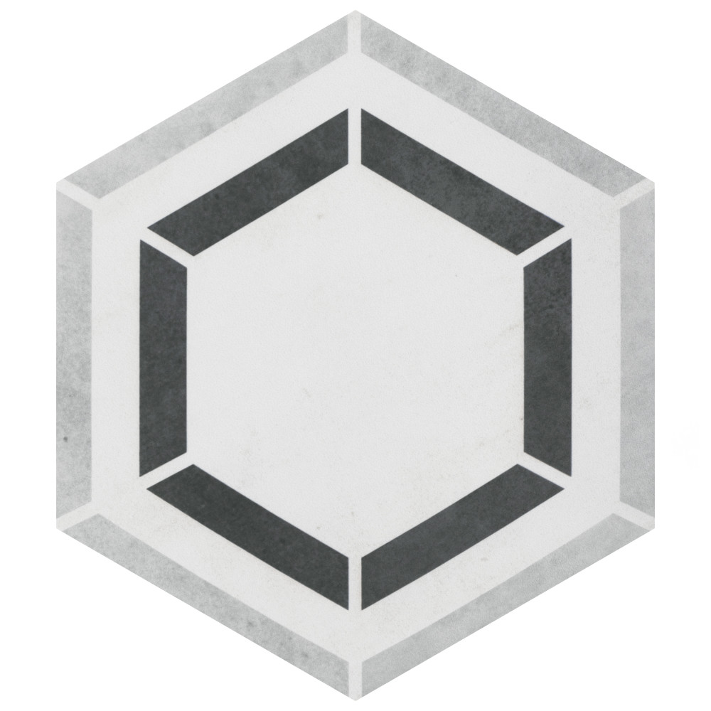 Coco Hex Geo Classic 7x8 Hexagon Porcelain Floor and Wall Digital Pattern