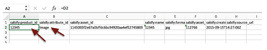 Filling out the downloaded spreadsheet