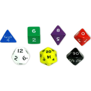 Jumbo Polyhedral Dice, Set of 7