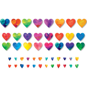 Watercolor Hearts Bulletin Board Accents, Pack of 48