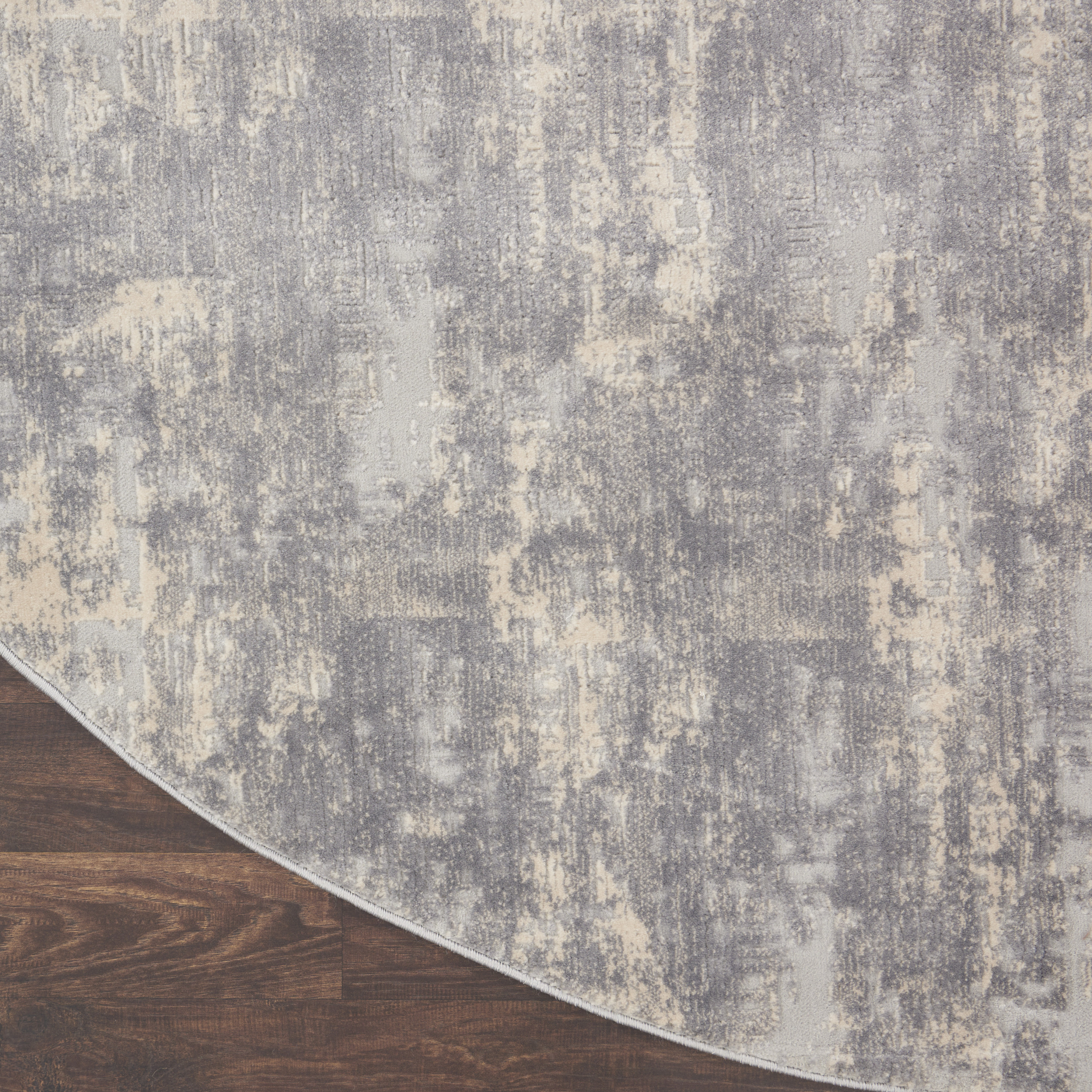 Nourison Rustic Textures 7’10” x Round Ivory/Silver Modern Indoor Rug