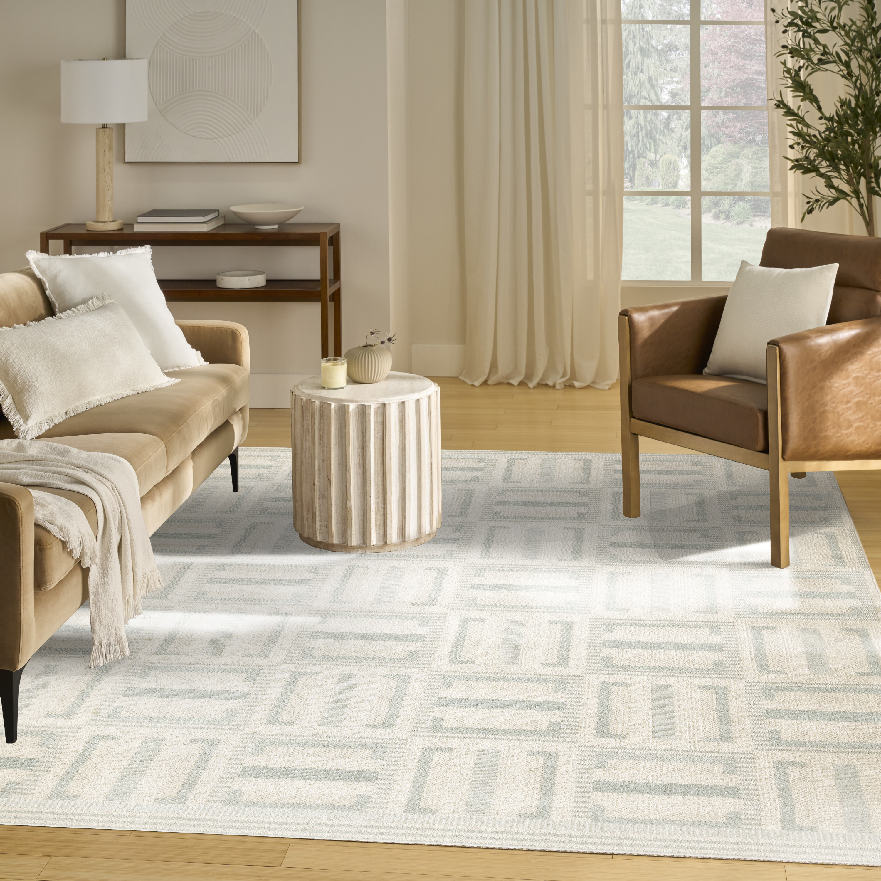 Nourison Nordic 8' x 10' Ivory Blue Modern Indoor Rug