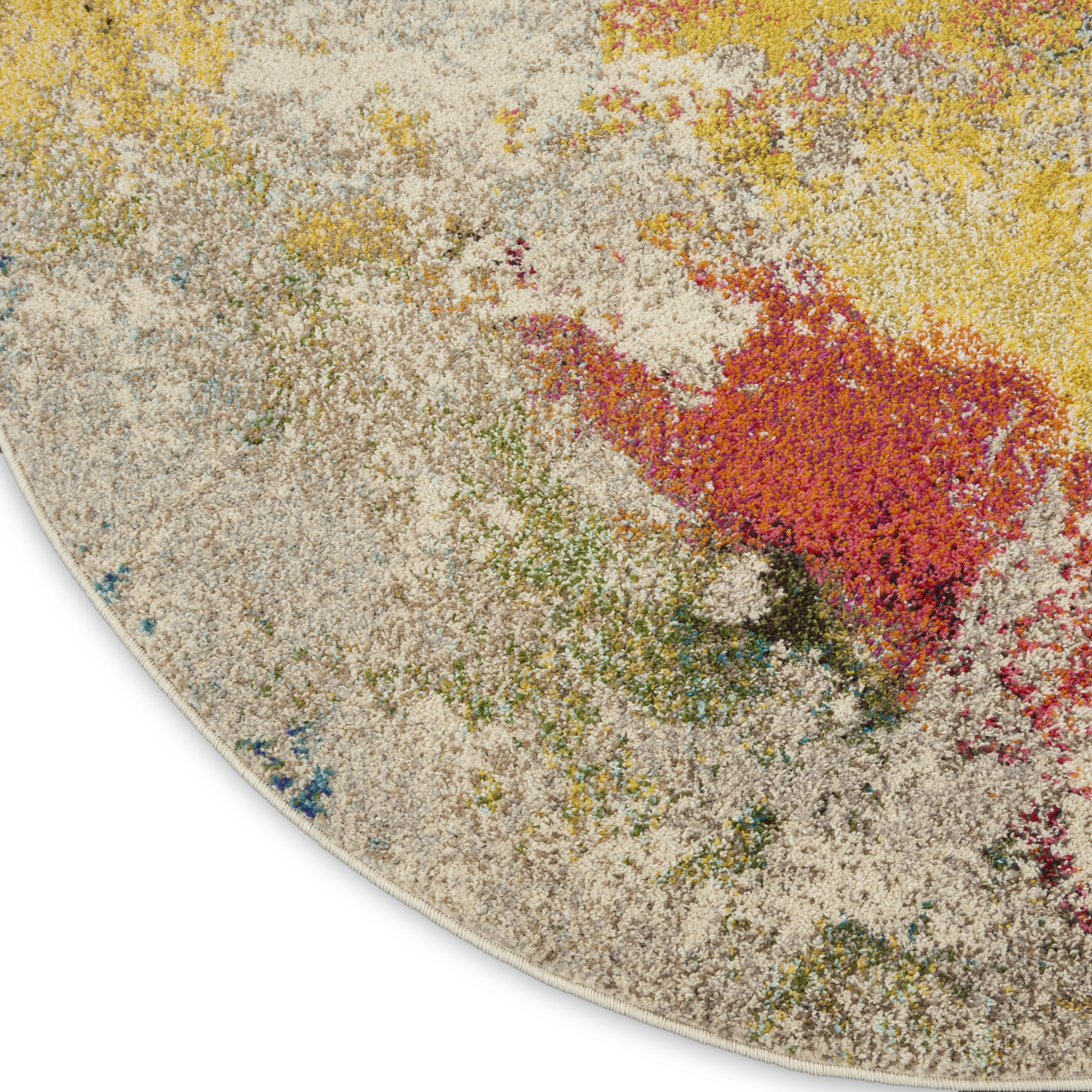 Nourison Celestial 4' x Round Ivory Multicolor Modern & Contemporary Indoor Rug