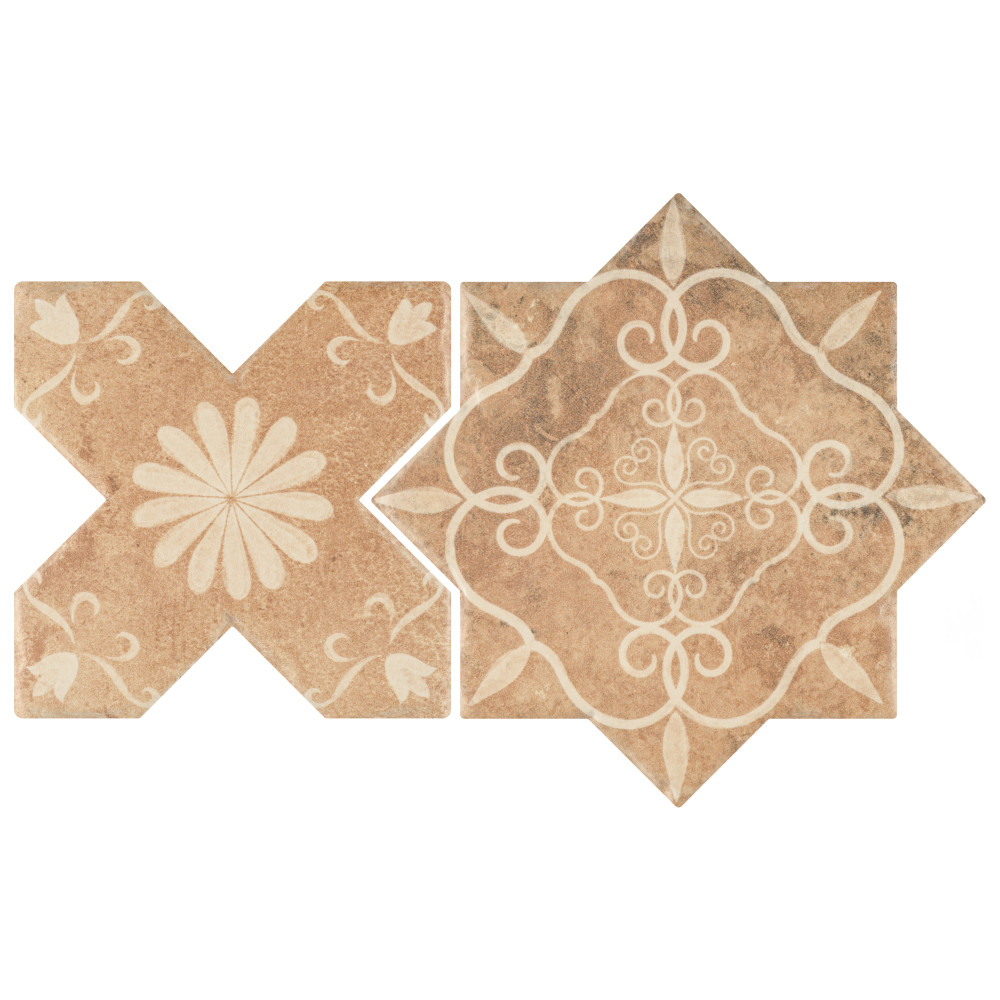 Tech Land Star Fire Temple/Cross Fire Temple 6 in. x 12 in. Porcelain Floor and Wall Tile