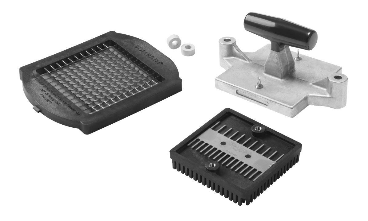 T-handle, pusher block and ⅜-inch-dice replacement blade assembly for Insta Cut® 5.1 dicer