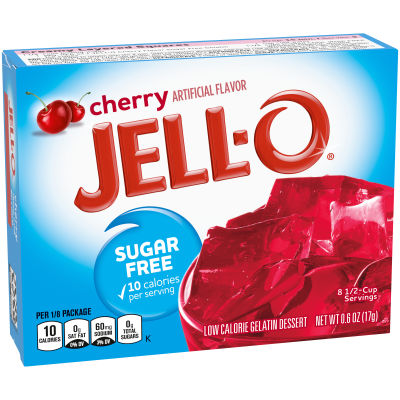 Jell-O Cherry Sugar Free Gelatin Dessert, 0.6 oz Box