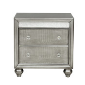 Silver Luxe Mirror Trim 2 Drawer Nightstand - S338-050