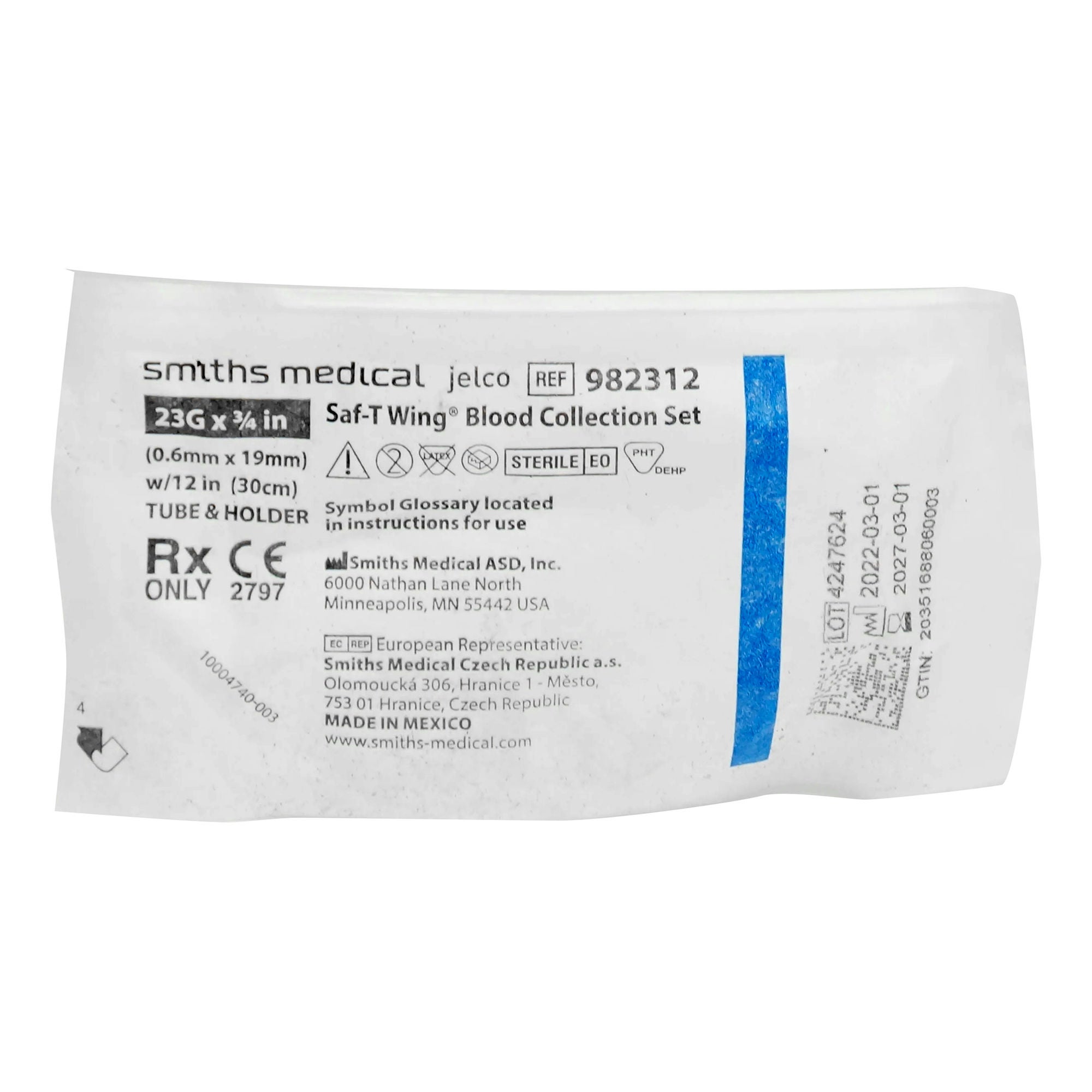 Saf-T Wing® Blood Collection Set with Holder, 23 Gauge, ¾-inch needle length