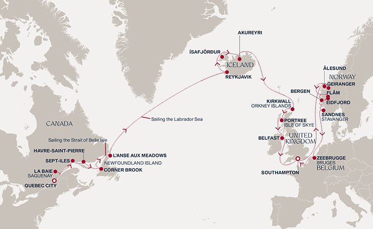 Itinerary map