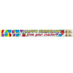 Musgrave Pencil Company Happy Birthday From Your Teacher Motivational Pencils, 12 Per Pack, 12 Packs MUS2267D-12