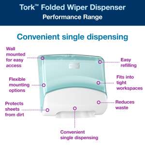 Tork, W4 Performance,  Folded Wiper Dispenser, Black