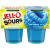 Jell-O Sours Blue Raspberry Gelatin Snacks, 4 ct Cups