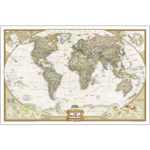World Executive Map, Laminated, 46" x 30.5"