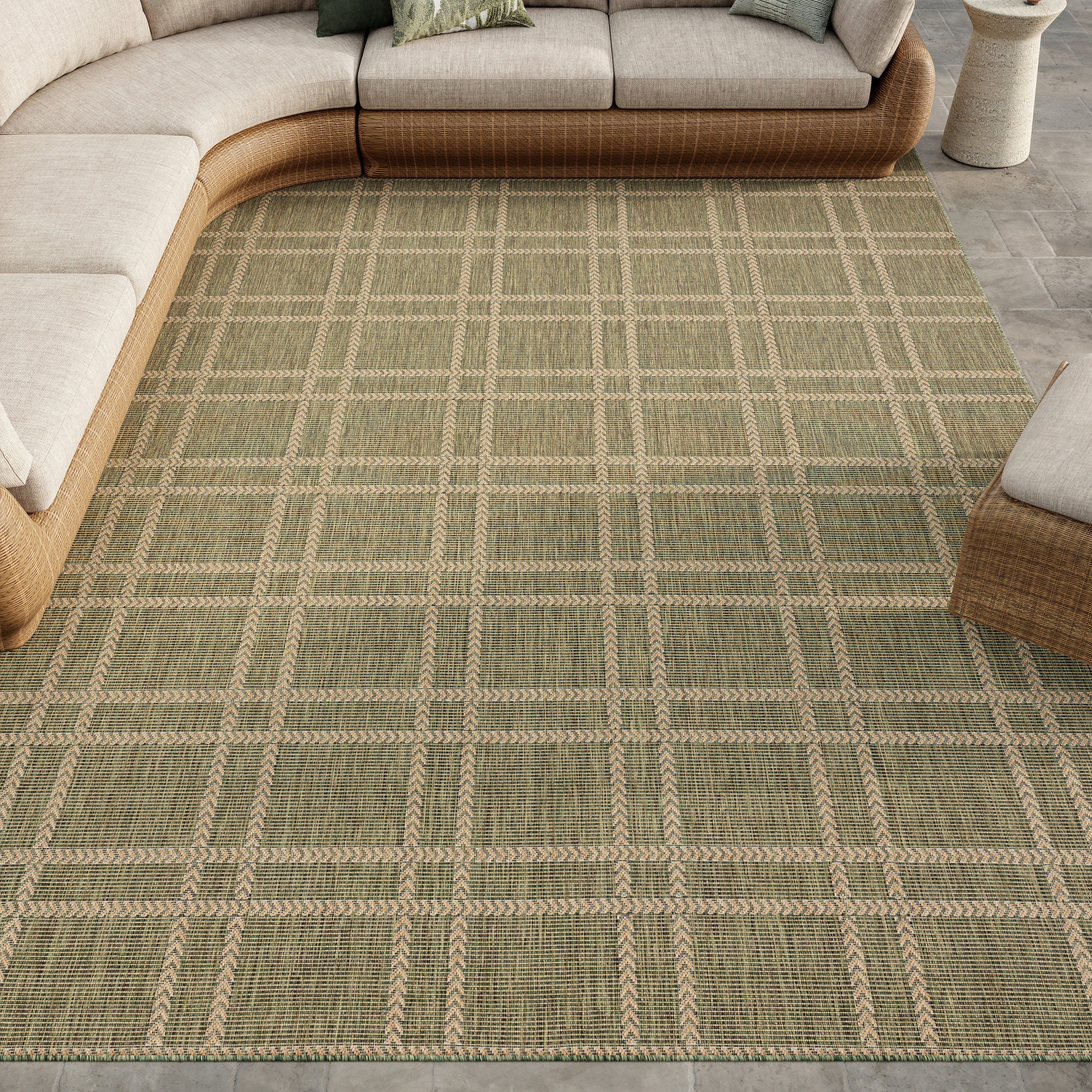 Nourison Horizon Indoor/Outdoor 9' x 12' Green Modern Rug