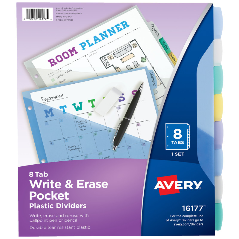 Write+%26+Erase+Big+Tab+Plastic+Dividers%2C+8-Tab%2C+Letter