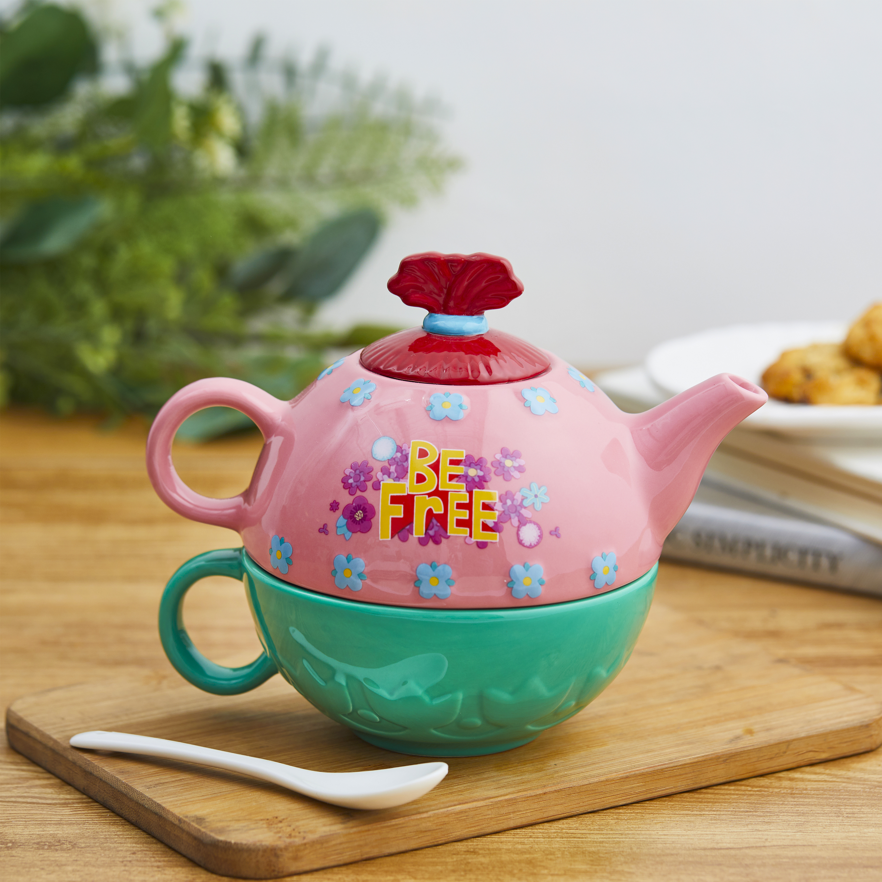 Trolls 2 Movie Sculpted Ceramic Tea Set, Be Free!, 4-piece set slideshow image 4 Trolls 2 Movie Sculpted Ceramic Tea Set, Be Free!, 4-piece set slideshow image 4